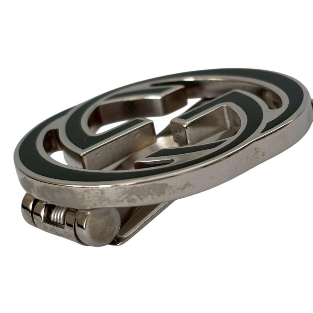 GUCCI グッチ マネークリップ 銀 インターロッキング G ラウンド メンズ