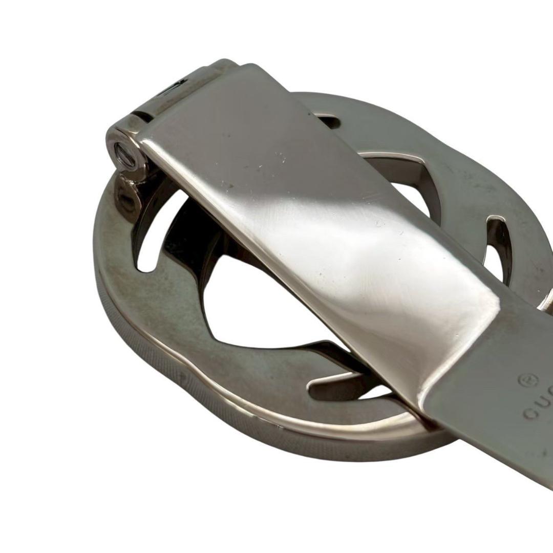 GUCCI グッチ マネークリップ 銀 インターロッキング G ラウンド メンズ