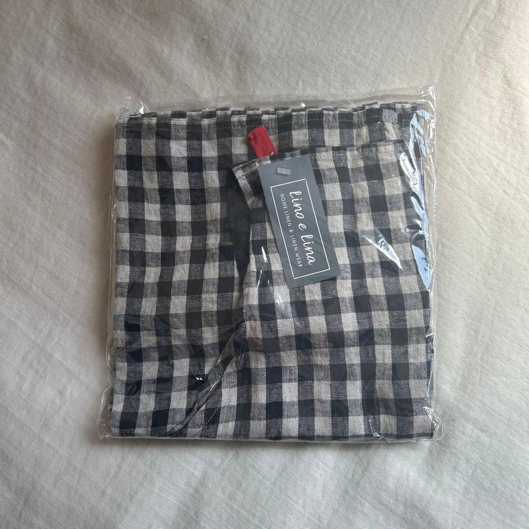 2枚セット Leticia チェック柄ロングエプロン &グレーエプロン