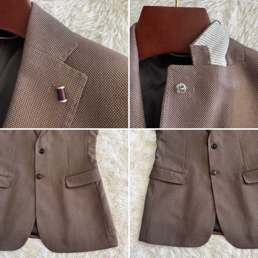 人気✨ZARA スリーピース　3P スーツ　バーズアイ柄　ラペルピン　チェーン