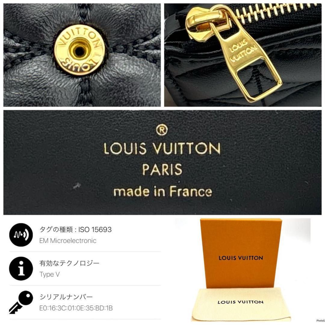 【新品同様】ルイヴィトン カプシーヌ コンパクト フラワー キルティング 黒