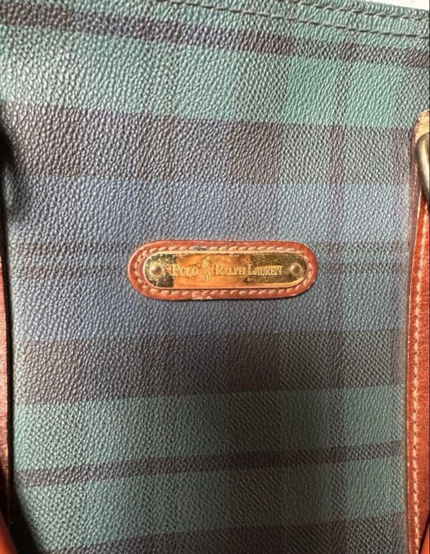 Polo Ralph Lauren 大容量 チェック柄ボストンバッグ 2way