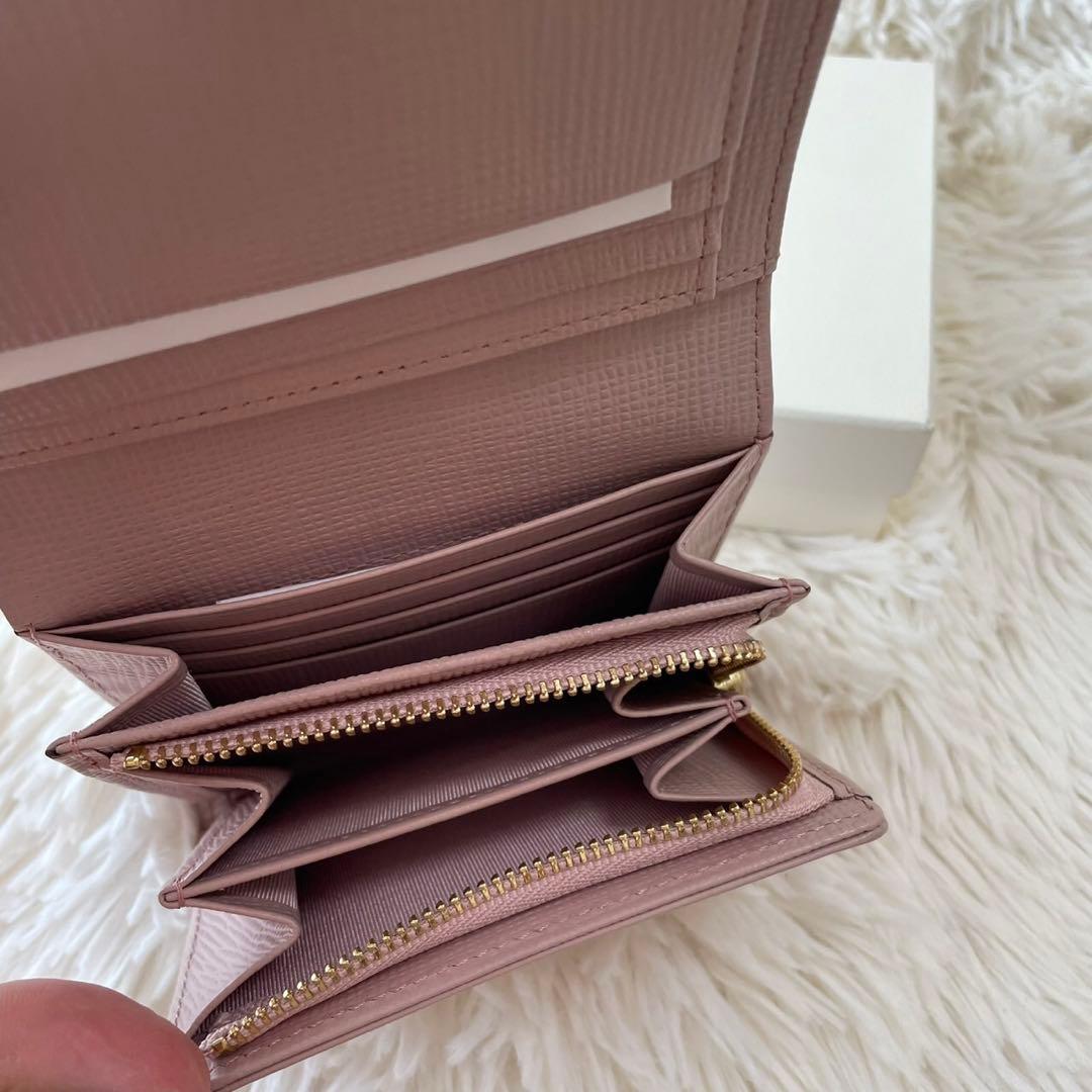 【新品未使用】アニエスベー かぶせ折財布 ピンクベージュ