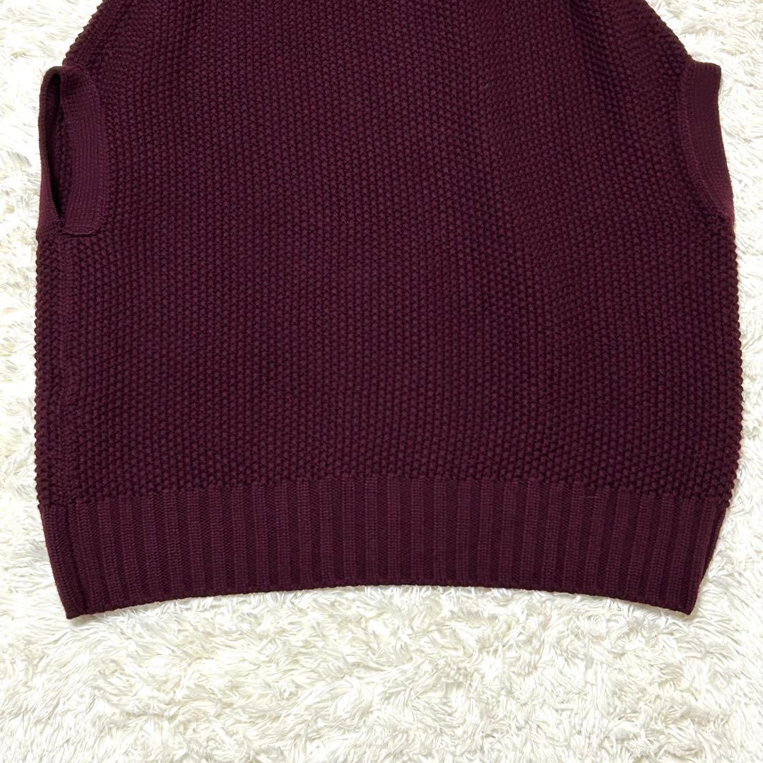 【極美品✨】サルヴァトーレフェラガモ ポンチョ ニット レザー ボルドーカラー