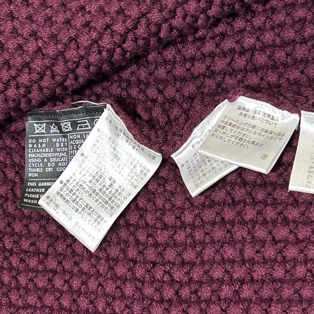 【極美品✨】サルヴァトーレフェラガモ ポンチョ ニット レザー ボルドーカラー
