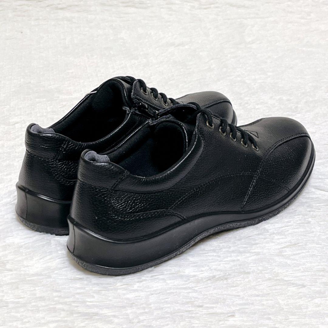 ​【新品タグ付】アキレスソルボ 本革 23cm EEE 黒 サイドジップ