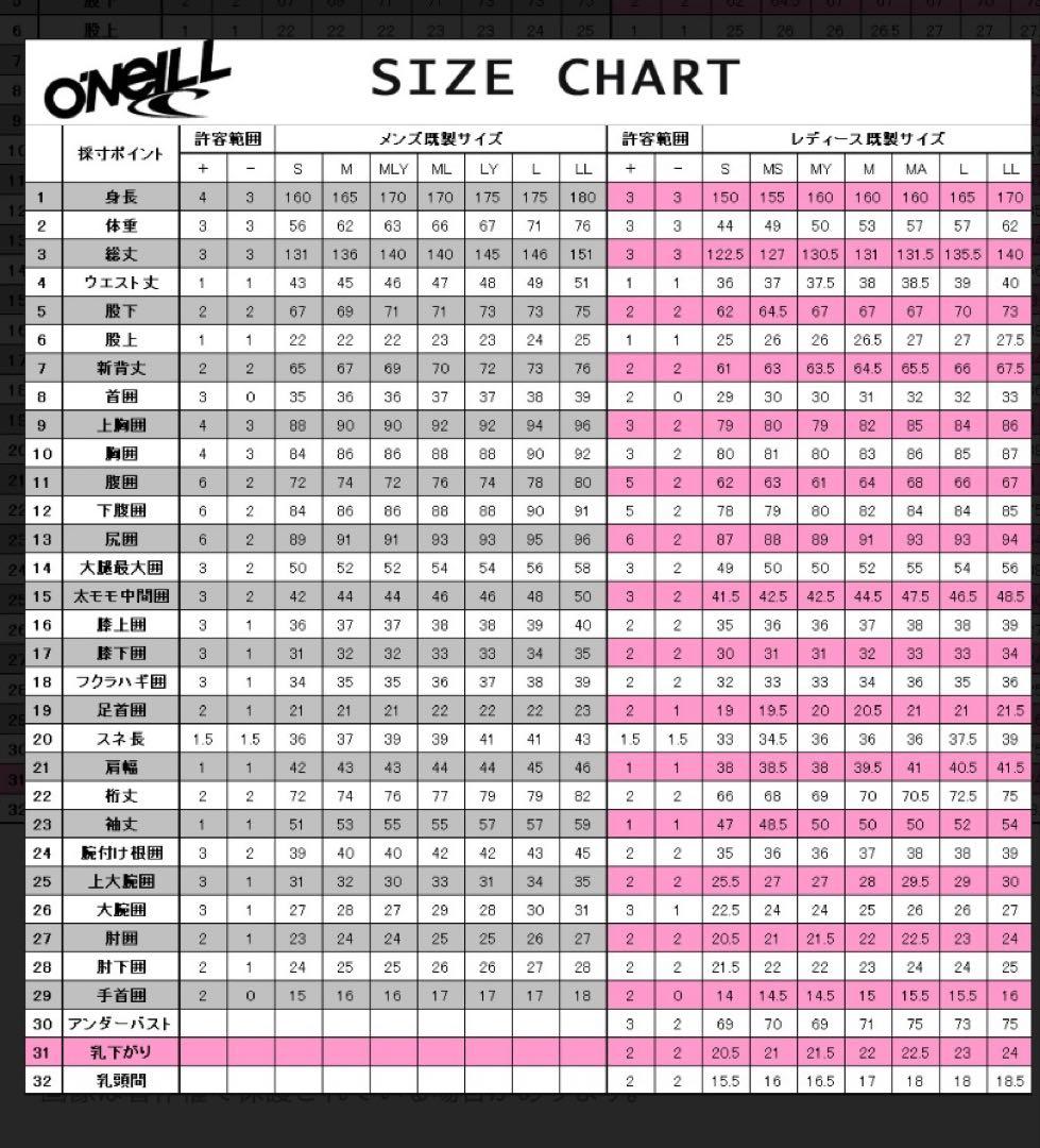 O'NEILL オニール セミドライ　チェストジップ　Lサイズ