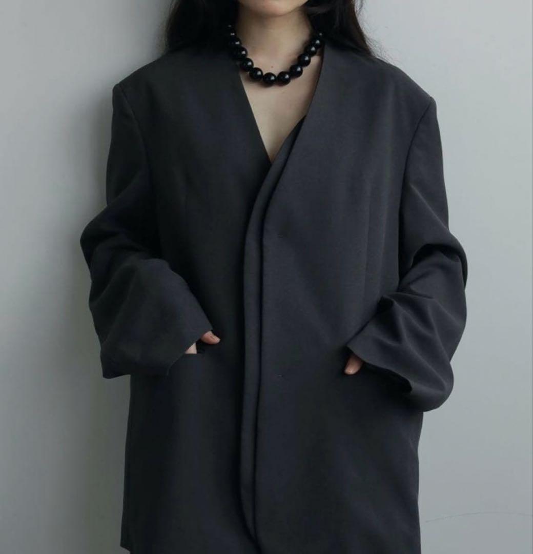 ジャケット・アウター anuke collarless over jacket 36