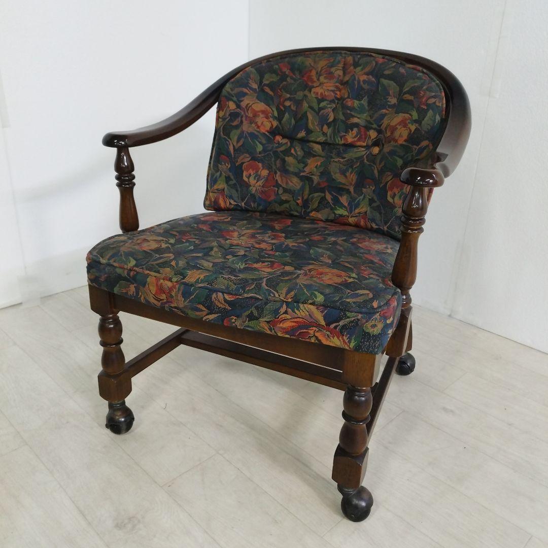 ③【カリモク】コロニアル アームチェアー キャスター付