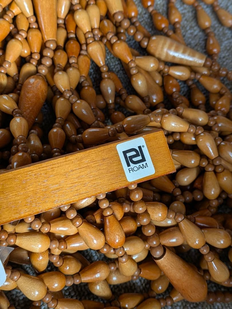 木製 珠のれん　すだれ ロング　レトロ　アンティーク　暖簾　昭和　珠暖簾