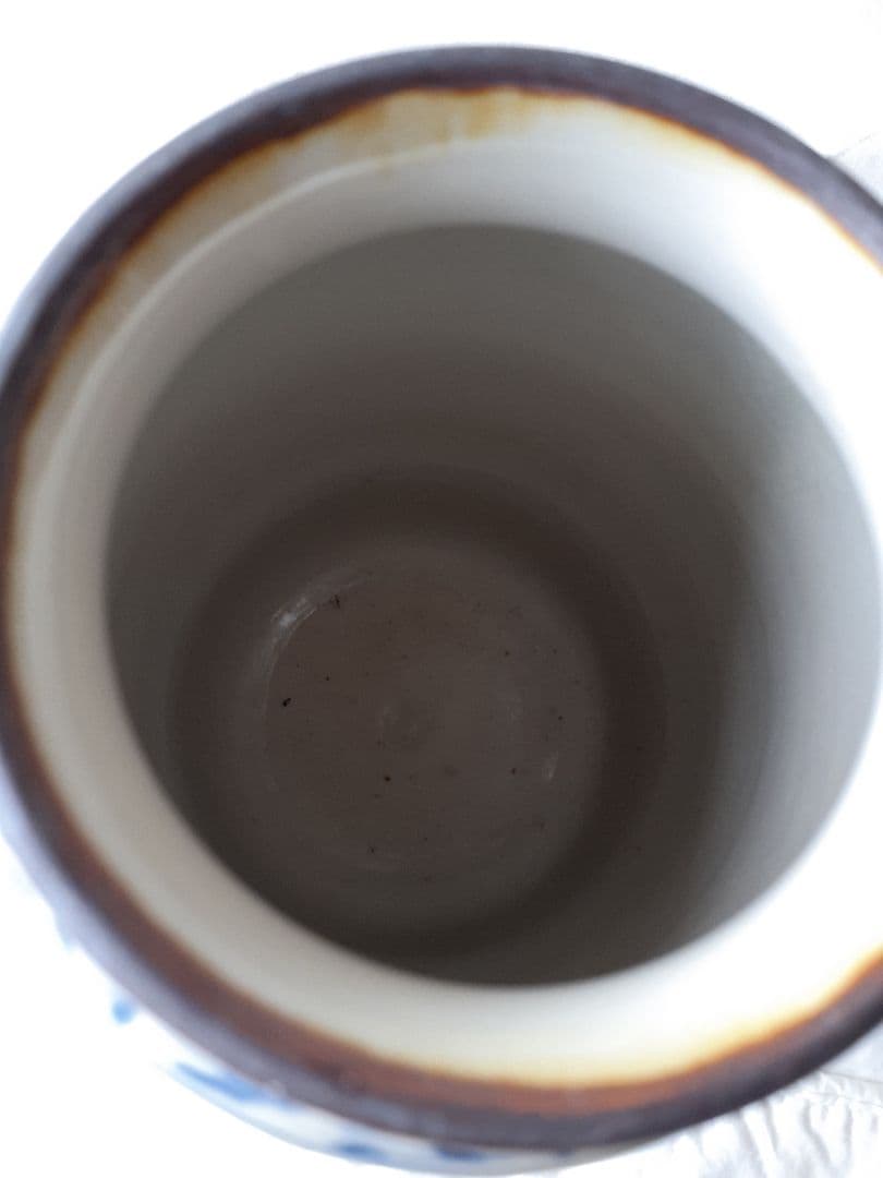 志村和晃　染付　面取壺　花瓶　ツールスタンド