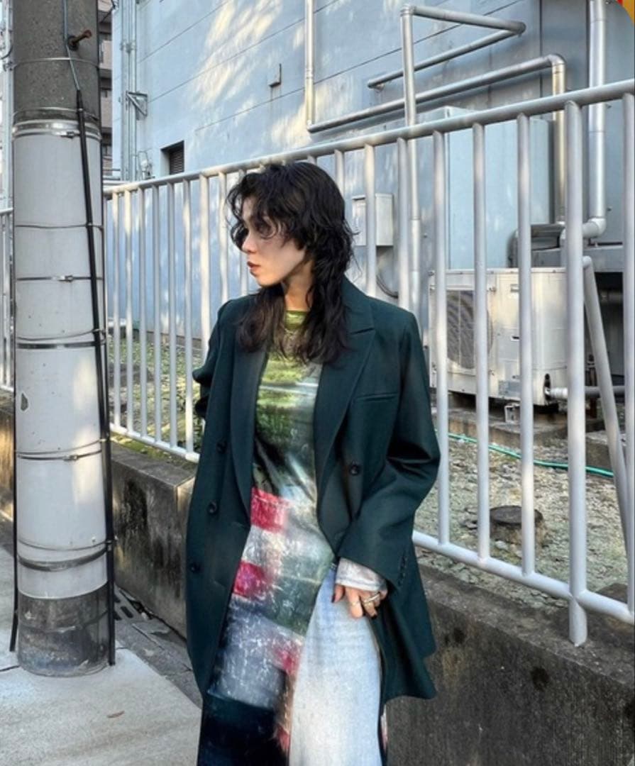 トップス AMERI UND LANDSCAPE PRINT LONG TOP