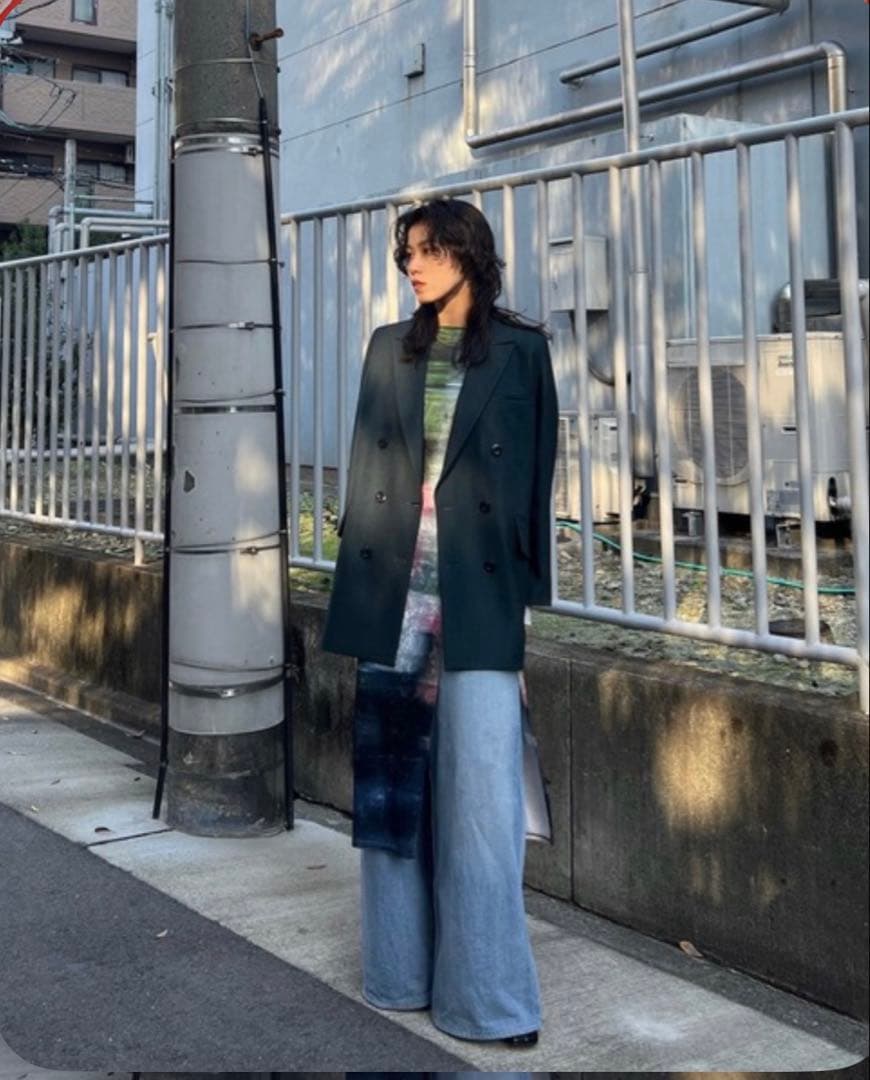 トップス AMERI UND LANDSCAPE PRINT LONG TOP