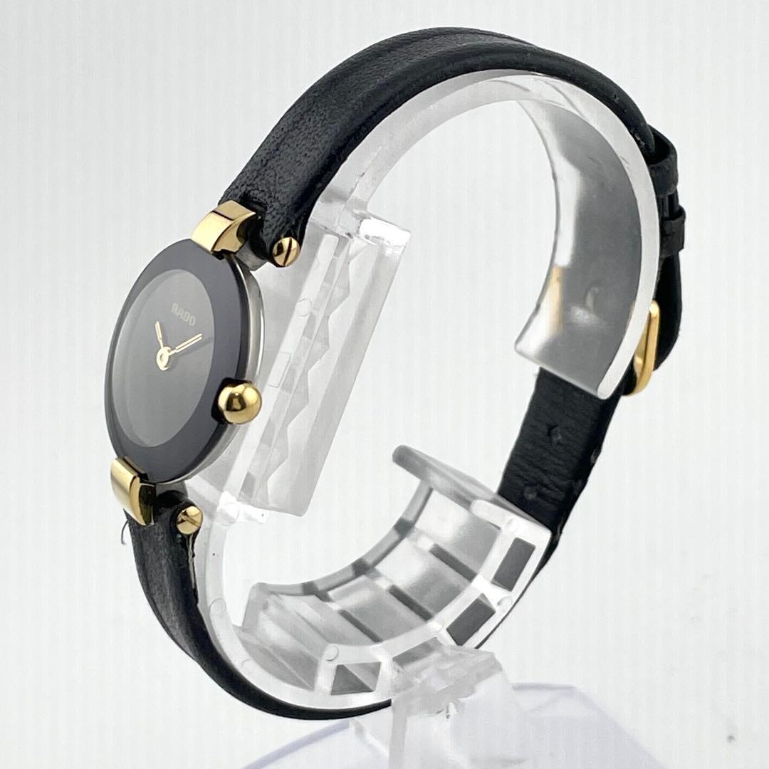 【稼働/新品電池】ラドー　クポール　腕時計　クォーツ　レディース　黒文字盤