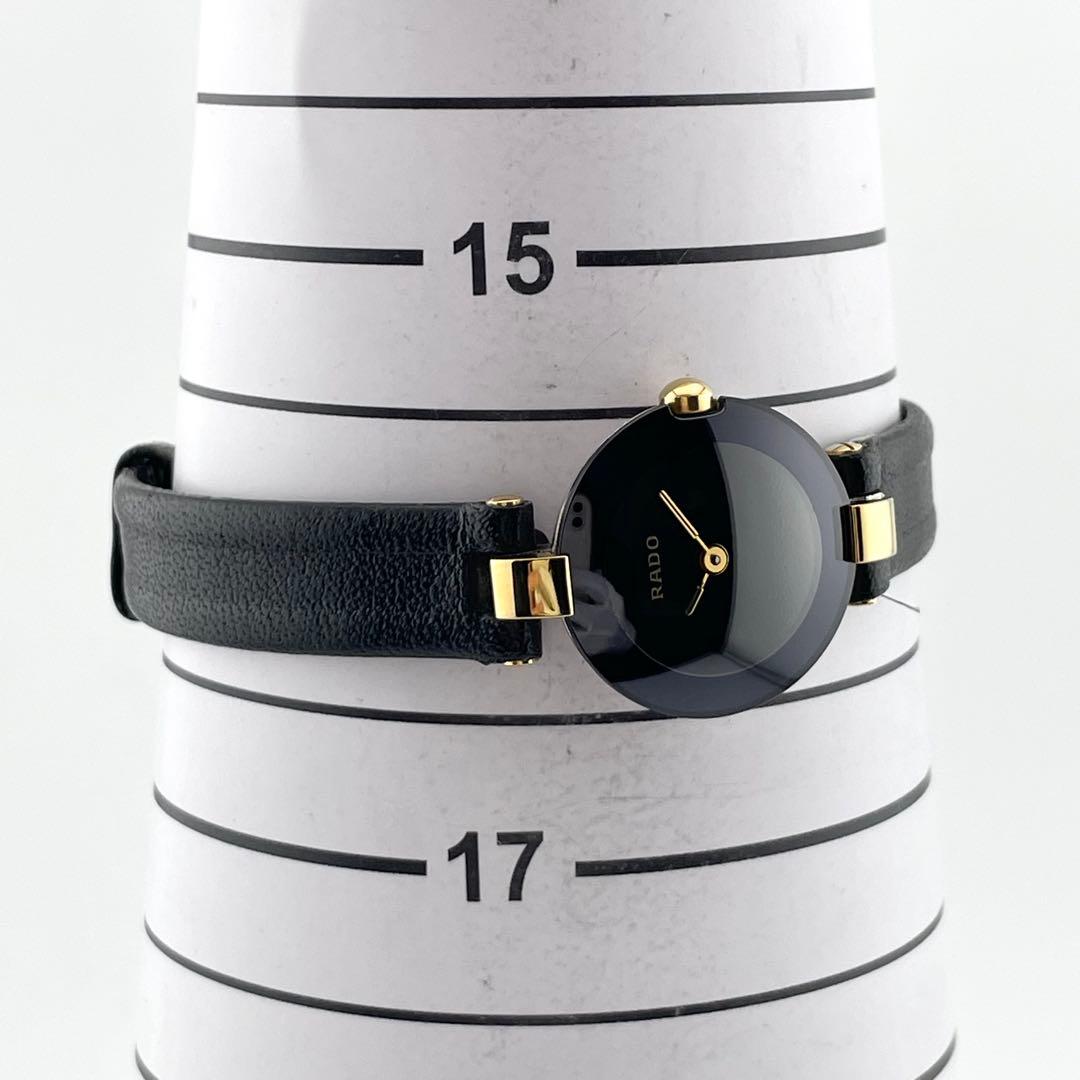 【稼働/新品電池】ラドー　クポール　腕時計　クォーツ　レディース　黒文字盤