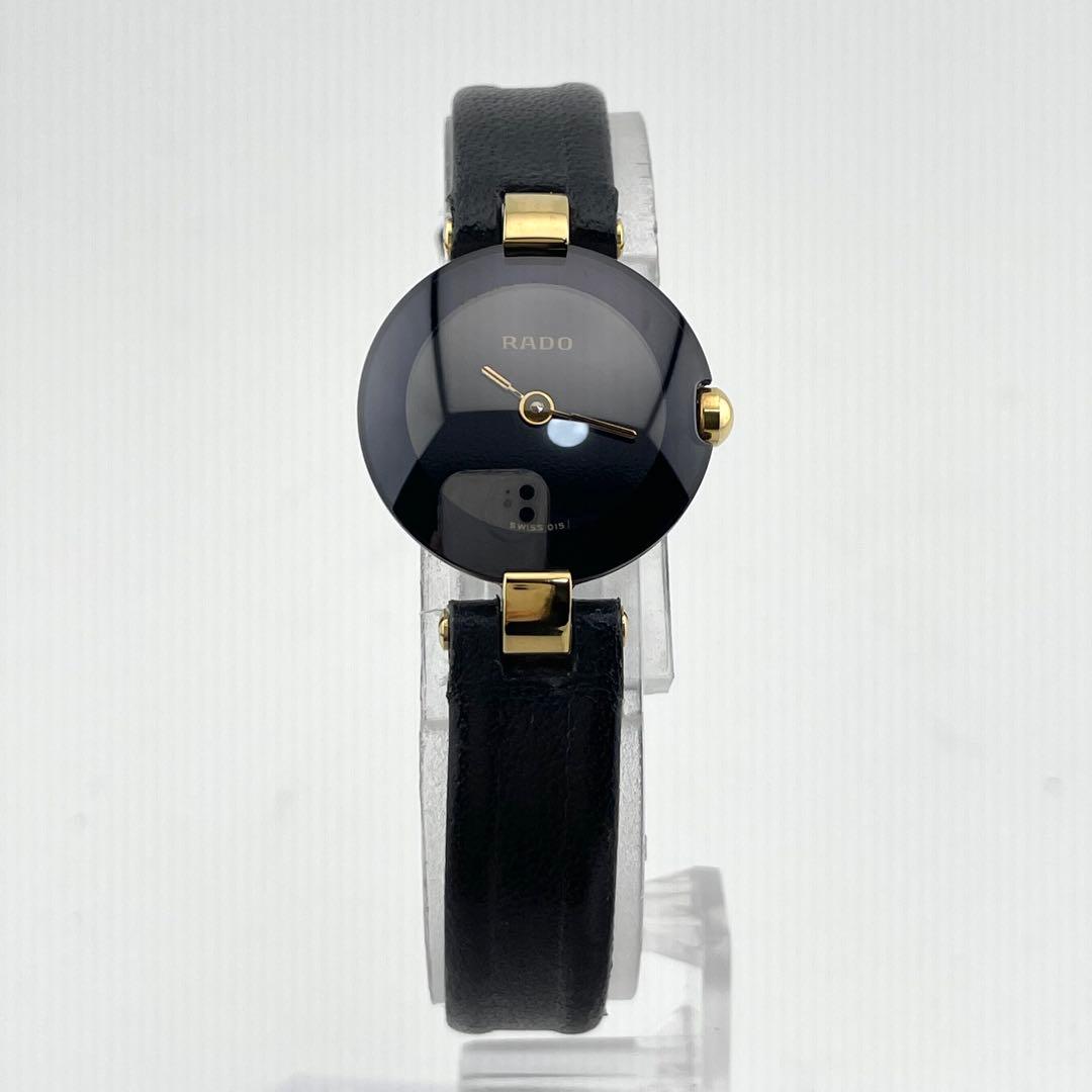 【稼働/新品電池】ラドー　クポール　腕時計　クォーツ　レディース　黒文字盤