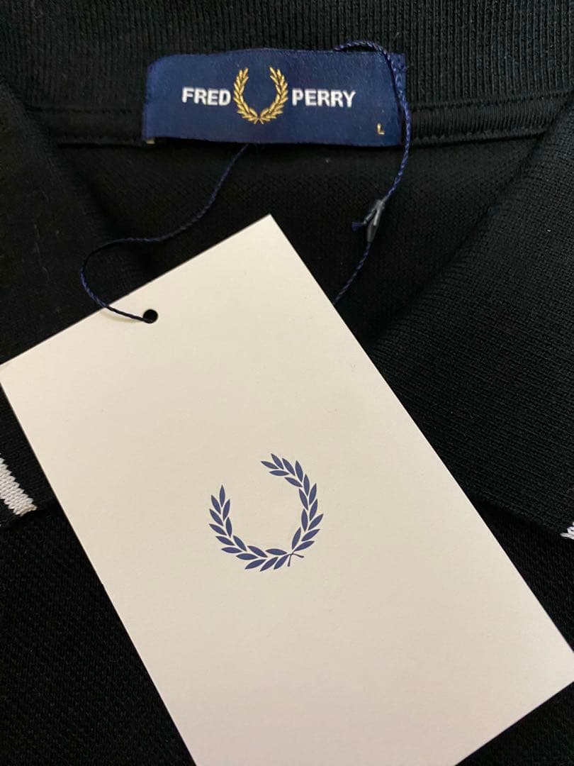 フレッドペリー　半袖ポロシャツ　ブラック　L