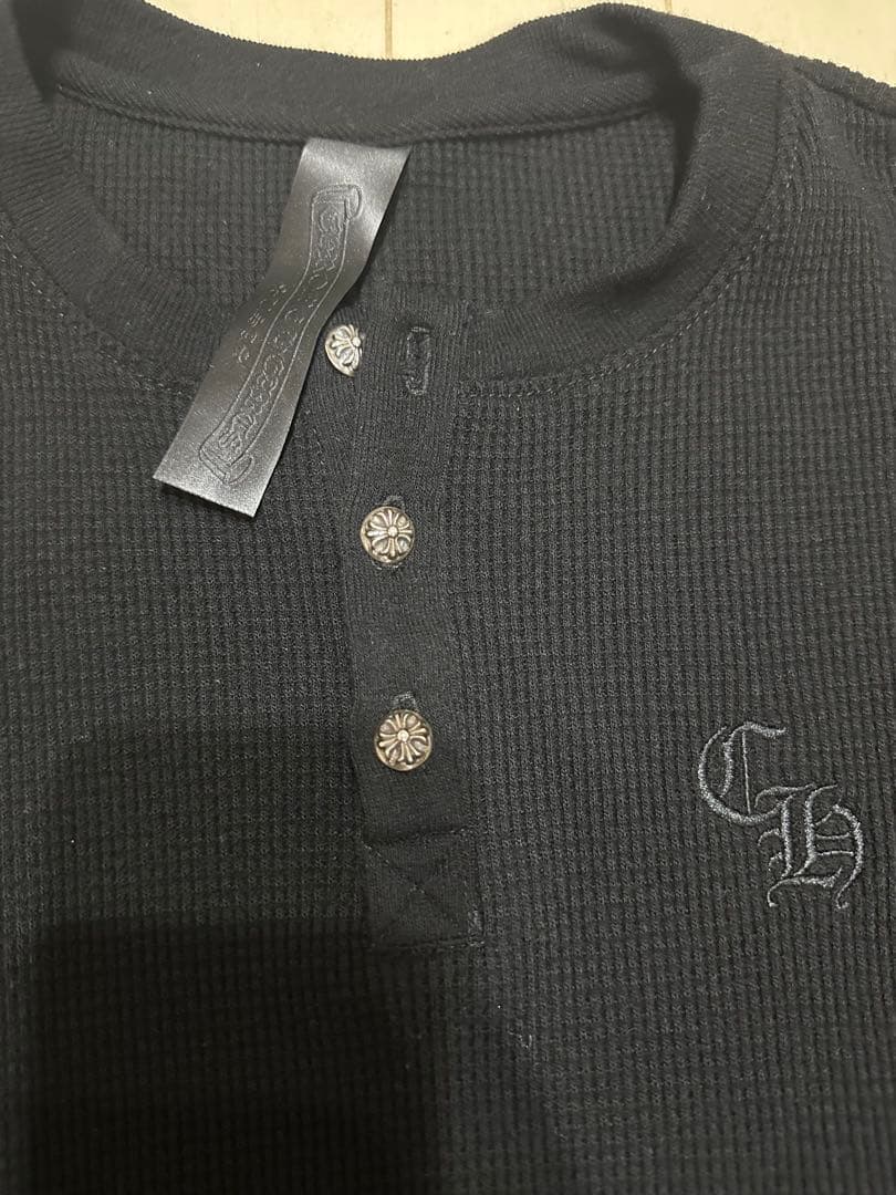 美品クロムハーツ Y NOT CHロゴ刺繍サーマルニット長袖カットソー Ｍ