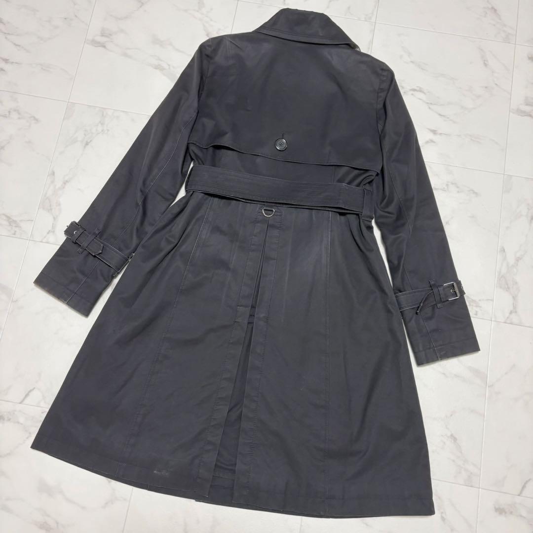 バーバリーブルーレーベル トレンチコート ライナー ベルト付き ノバチェック 黒
