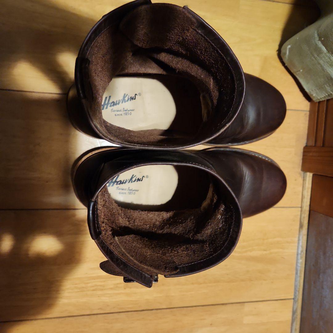 Hawkinsバックル付きダークブラウンエンジニアブーツ26cm
