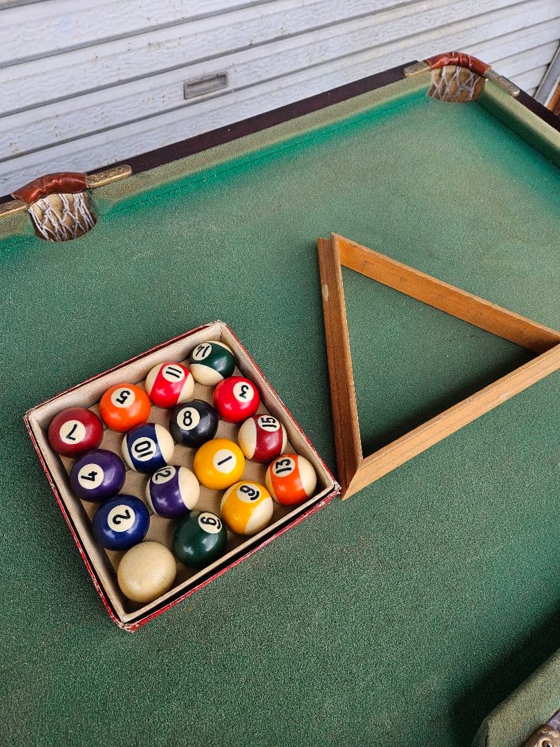 ヴィンテージ ビリヤード台 小型 家庭用 木製 レトロ インテリア 家具