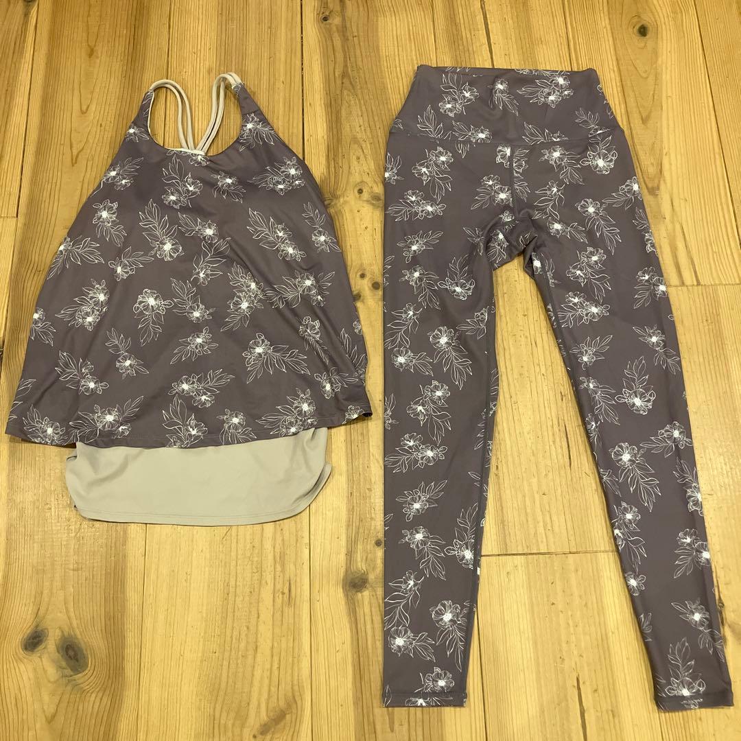 【新品未使用】SUKALA フラワープリント　上下　ピンクブラウン　Sサイズ