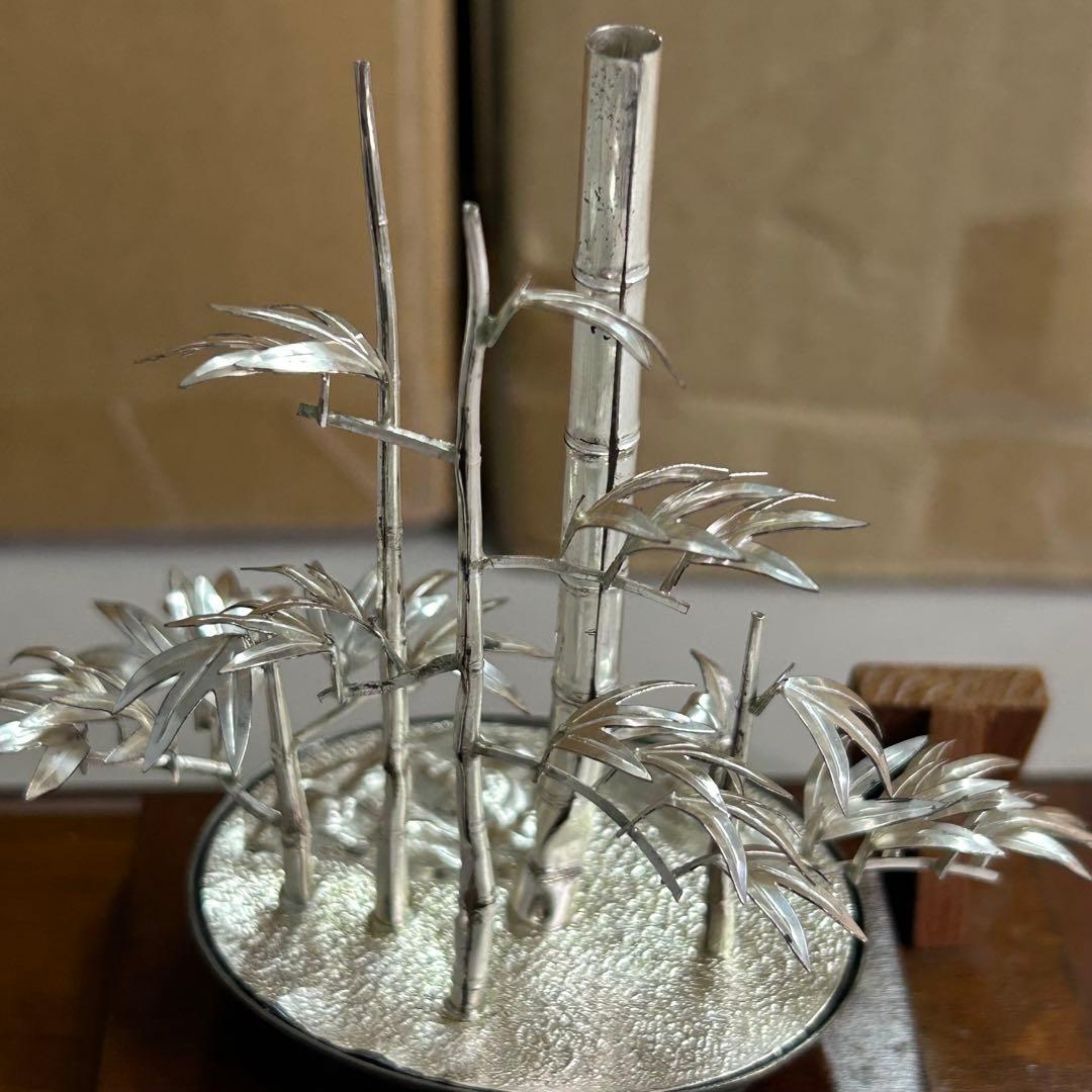 純銀製 竹 武則作 ガラスケース入り