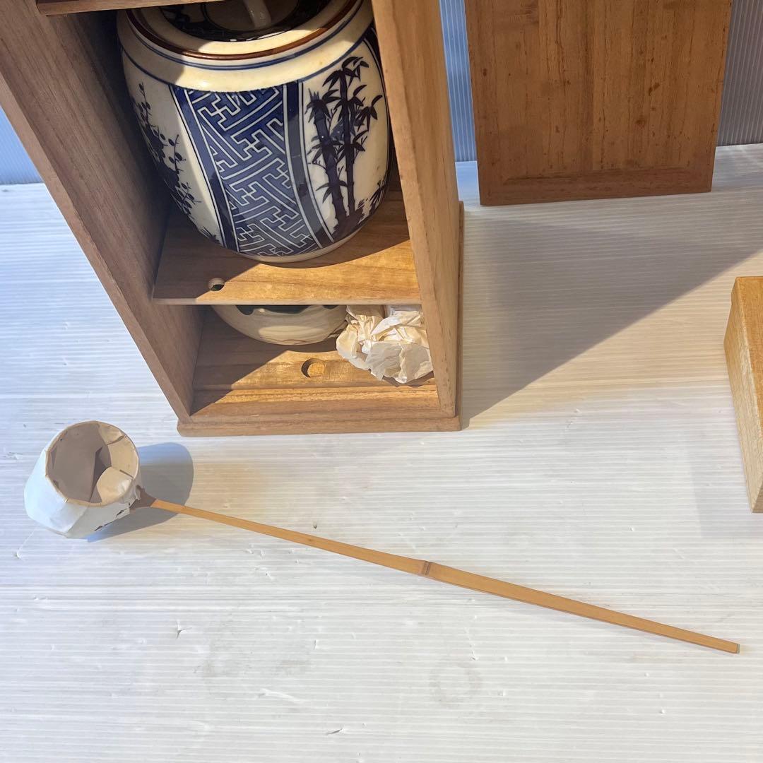茶道具セット アンティーク 古道具 昭和レトロ 現状品 抹茶椀 水指 短冊箱