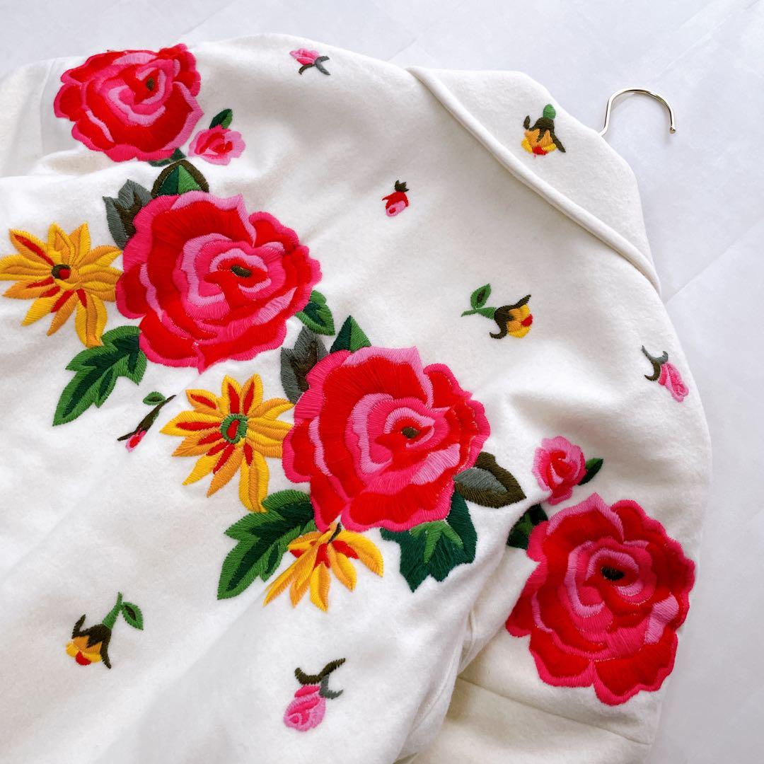希少美品✨アイエス イッセイミヤケ ツモリチサト 中綿コート 刺繍 花柄 9号