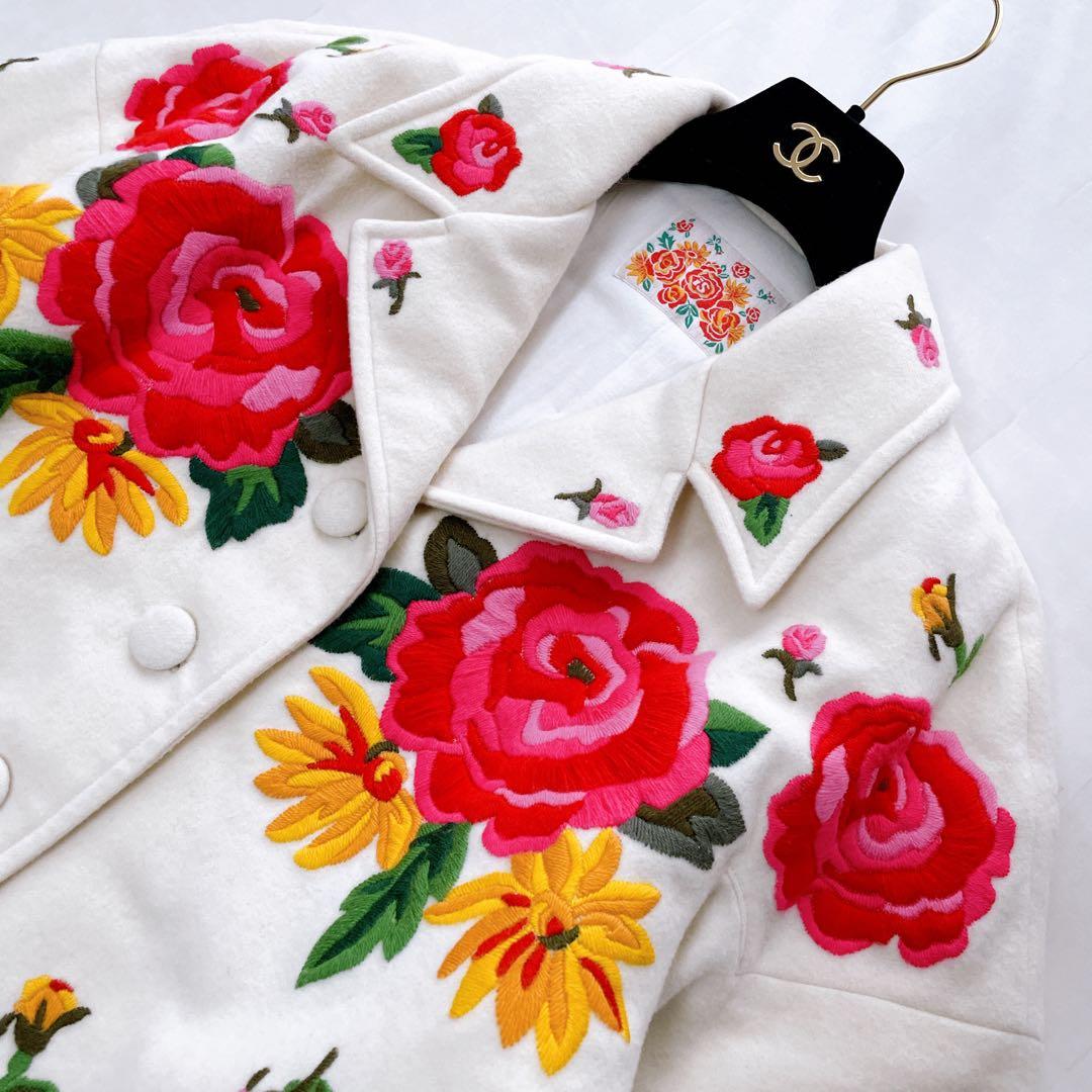 希少美品✨アイエス イッセイミヤケ ツモリチサト 中綿コート 刺繍 花柄 9号