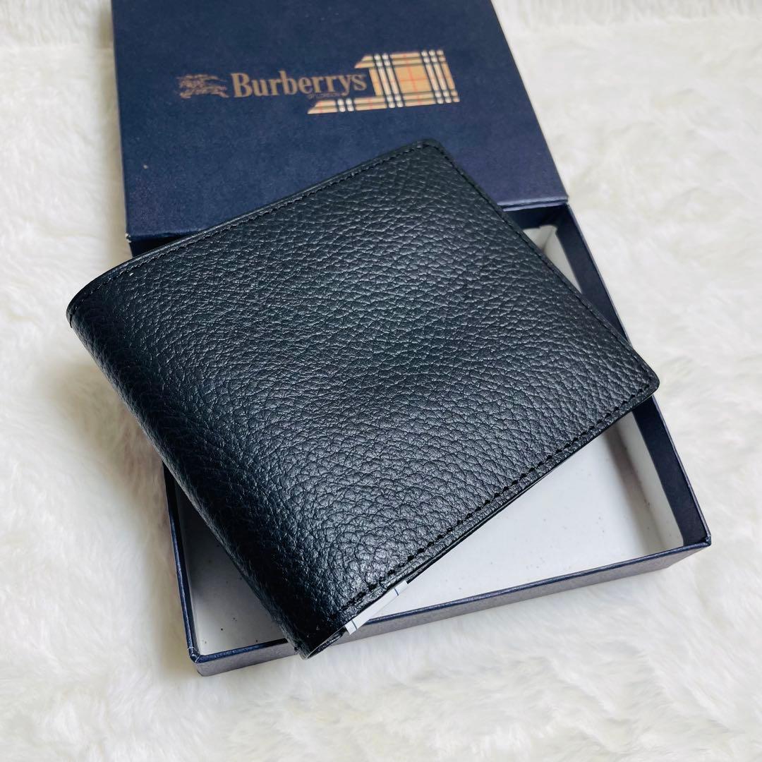 新品未使用　正規品　BURBERRY 折り財布　ノバチェック　ブラック　レザー