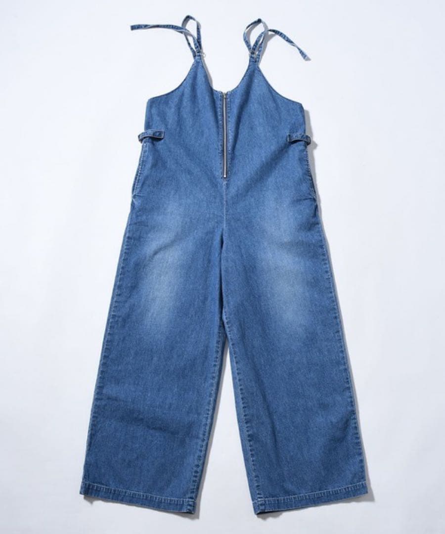【美品】現行品　デニムオーバーオール ジッパー付き
