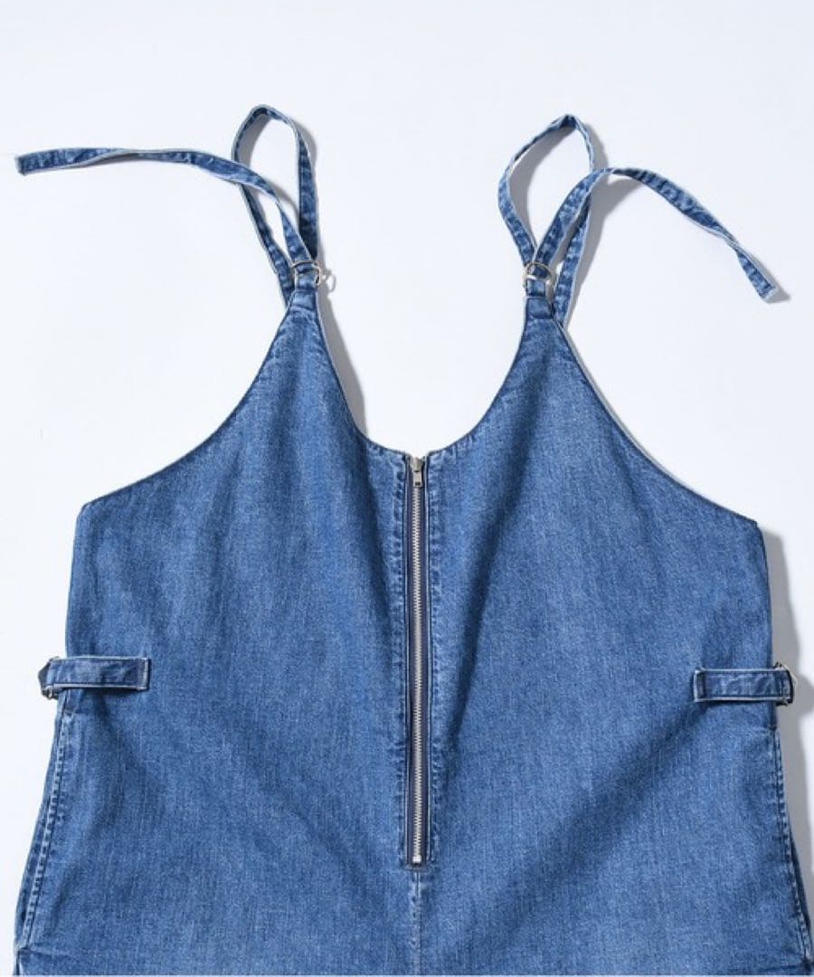 【美品】現行品　デニムオーバーオール ジッパー付き