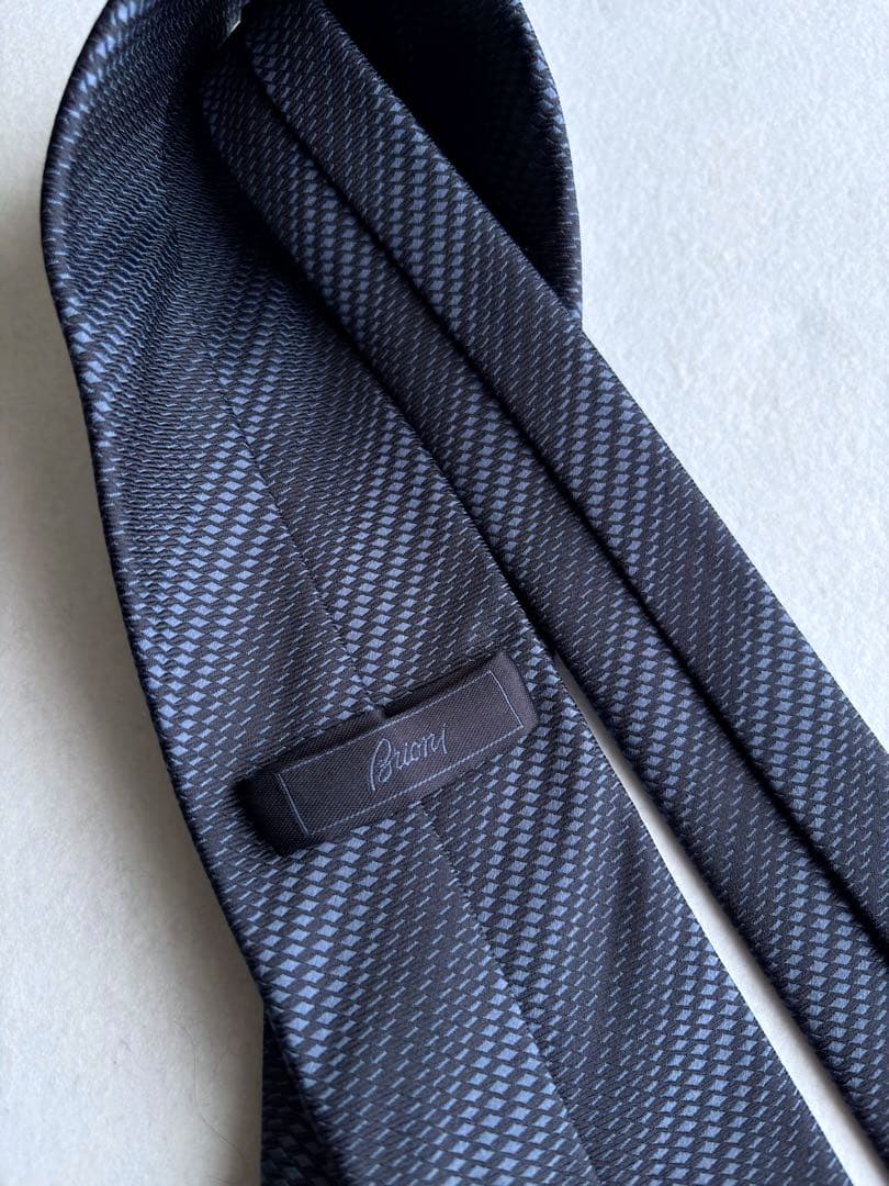 〔超美品〕ブリオーニ Brioni 最高峰 ネクタイ ネイビー レジメンタル