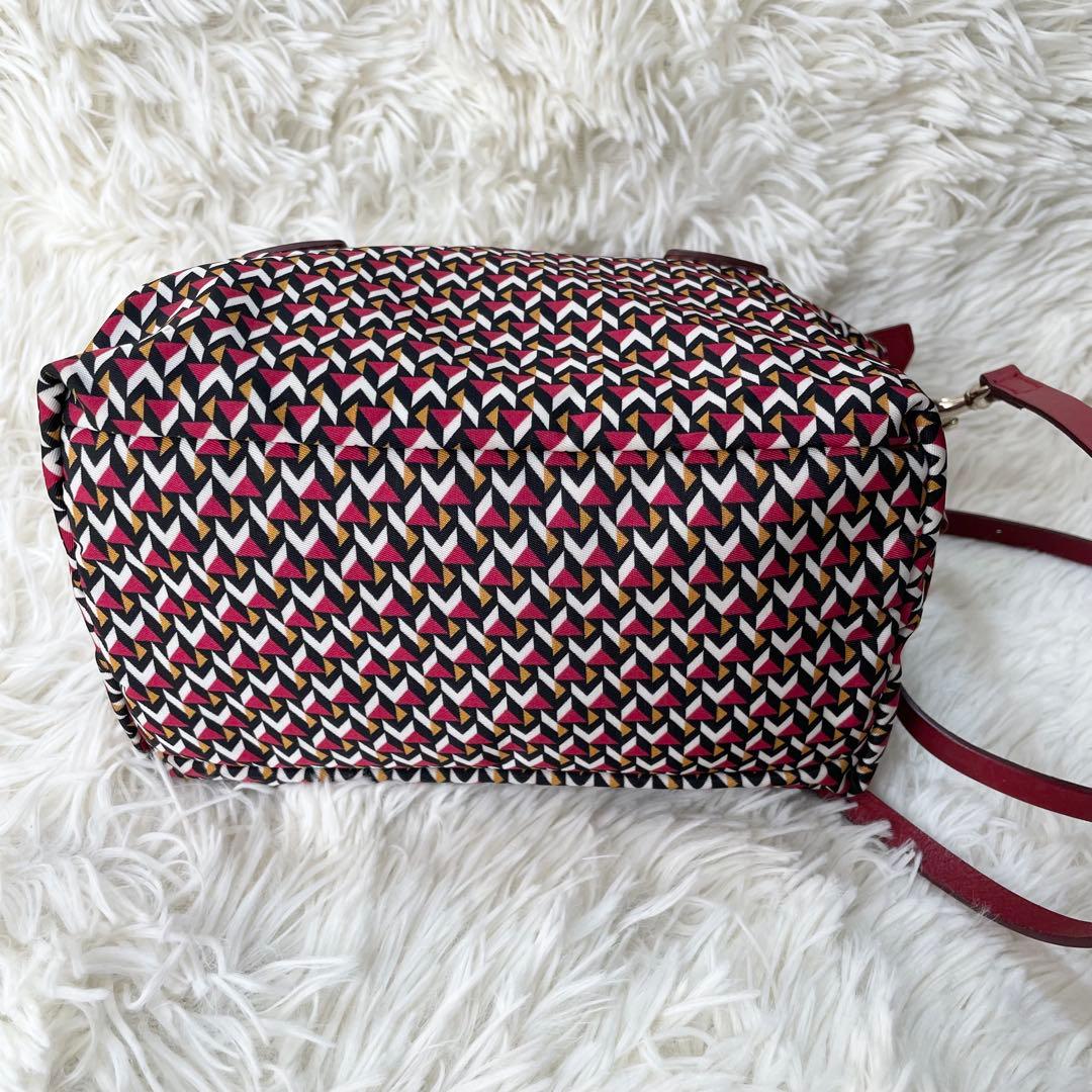 ロベルタピエリROBERTA PIERIショルダーバッグ　 赤　タタミ柄