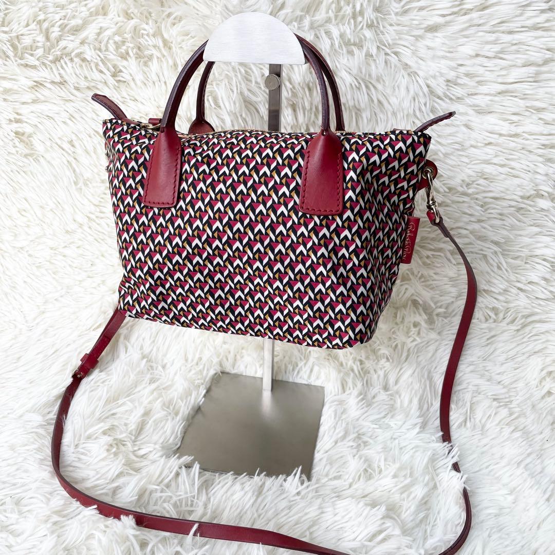 ロベルタピエリROBERTA PIERIショルダーバッグ　 赤　タタミ柄