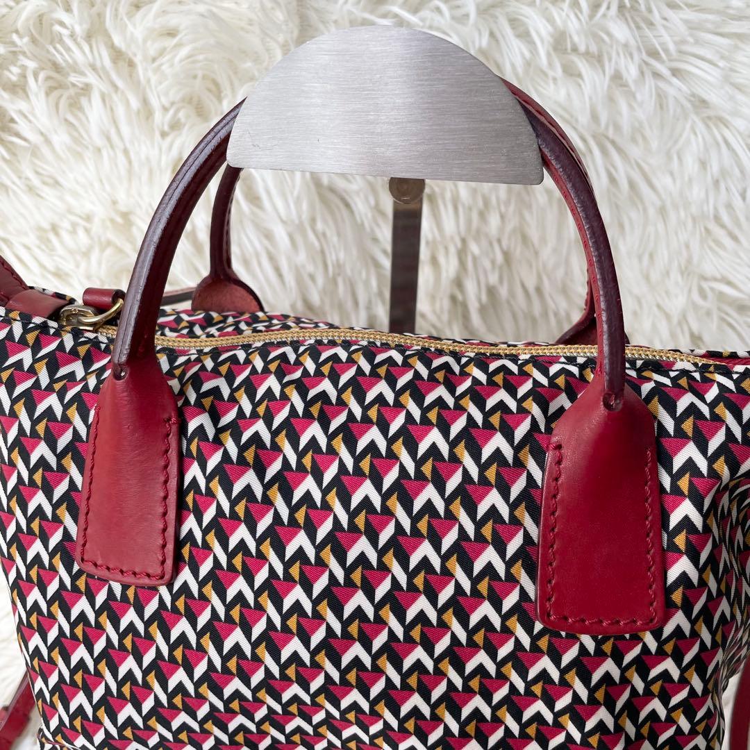 ロベルタピエリROBERTA PIERIショルダーバッグ　 赤　タタミ柄