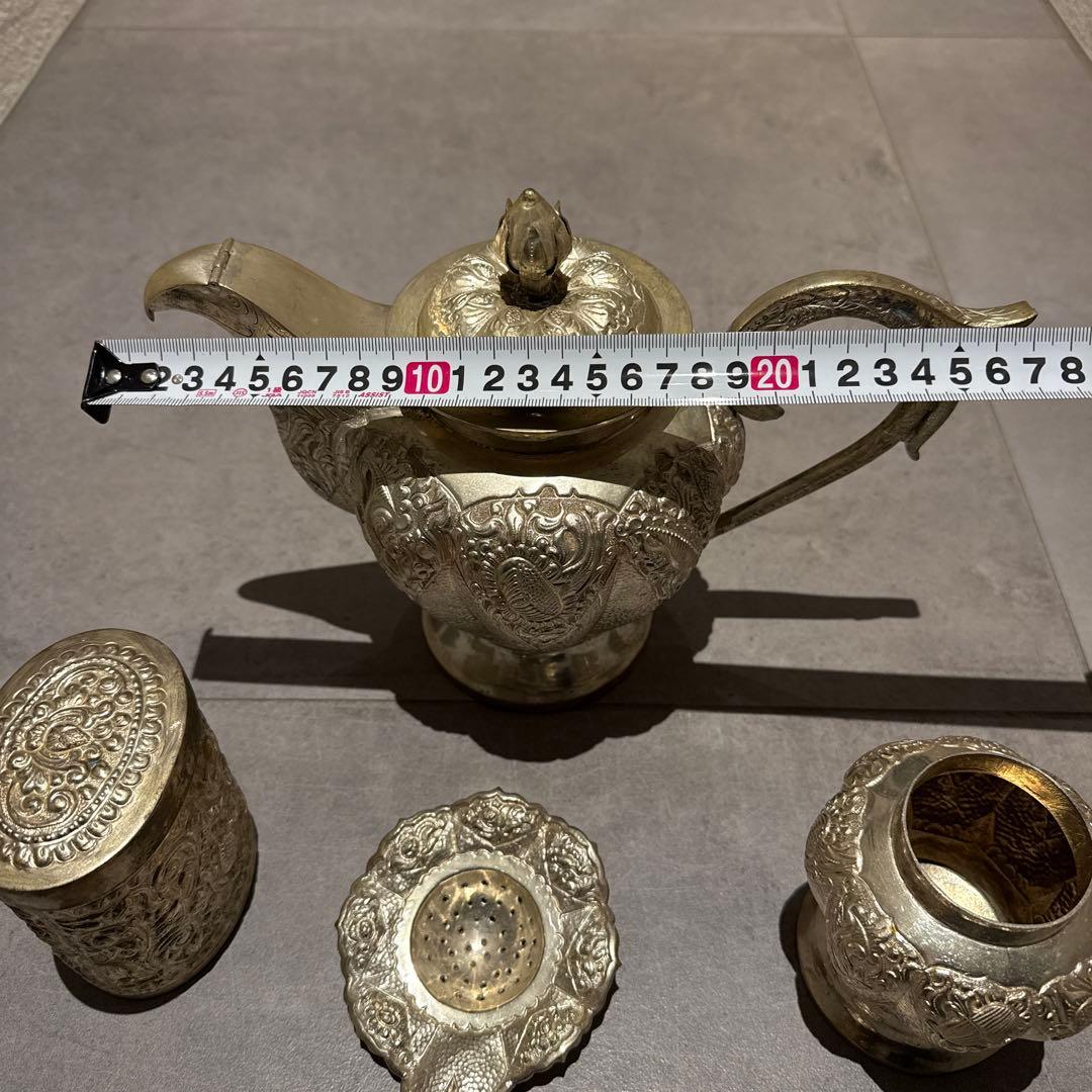 【希少】アンティーク シルバーポット6点セット ビクトリアン調 英国 イギリス