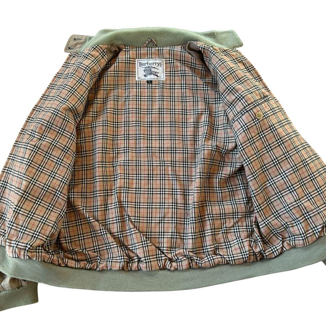 【美品】 バーバリー ハリントンジャケット ベージュ ノバチェック L 90s