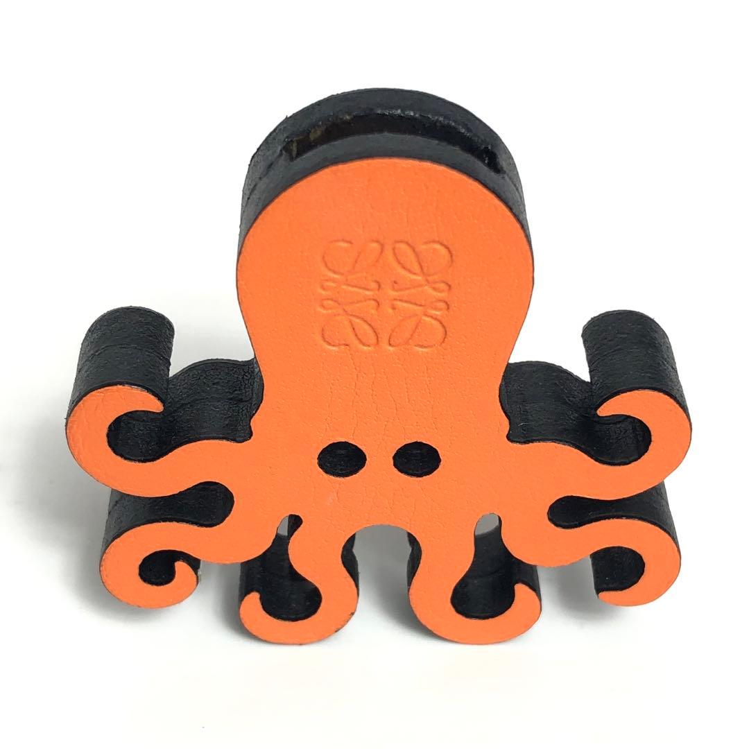 【ほぼ未使用】LOEWE ロエベ オクトパス ダイス チャーム レザー タコ