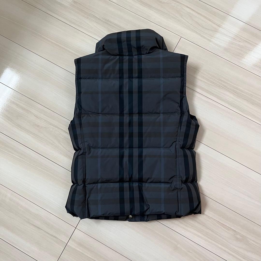 バーバリーロンドン　ダウンベスト　チェック　グレー　38 （S〜M）