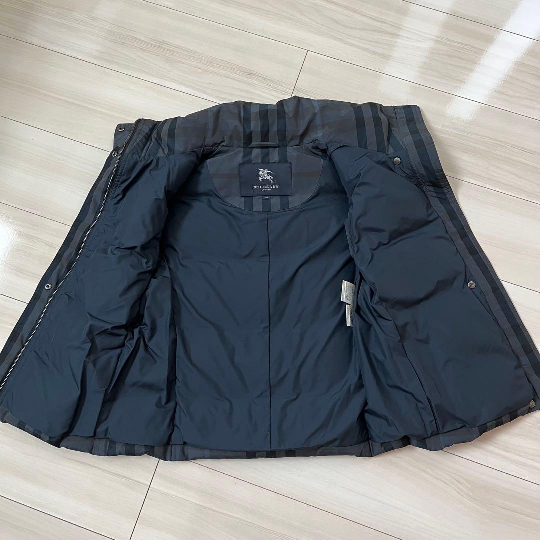 バーバリーロンドン　ダウンベスト　チェック　グレー　38 （S〜M）