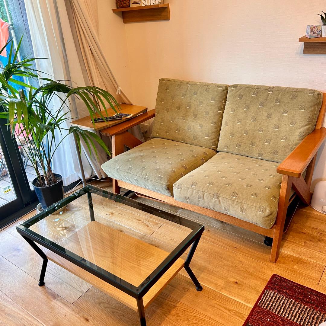 美品 フランフラン　コーヒーテーブル　ガラステーブル