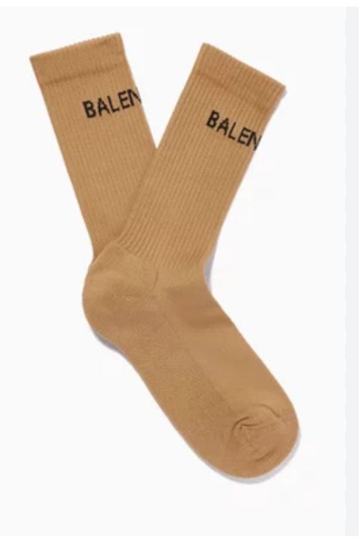 未使用バレンシアガ　ロゴソックス　ブラウン