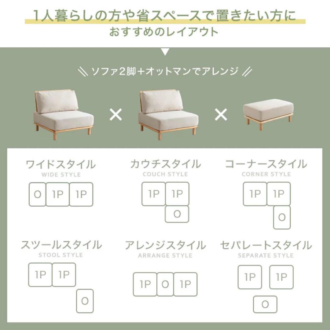 【まー】Ricordo リコルド　アイボリー 2人掛けソファ　①/3