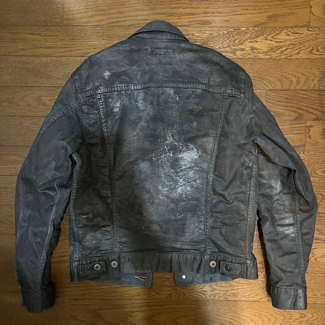 wax加工コーティングデニムジャケット　swag opium vkei y2k