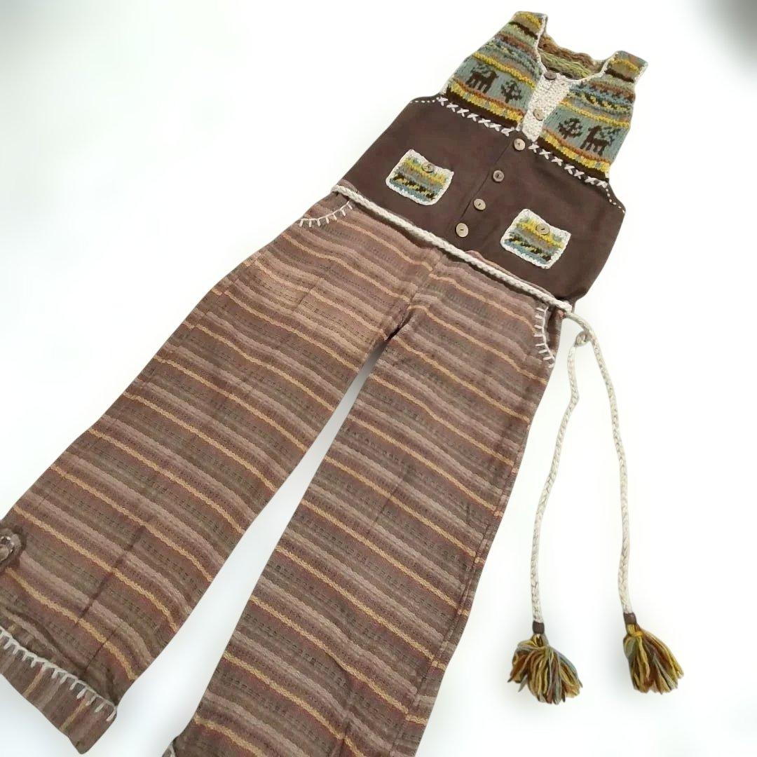 希少 Hammoc ハンモック オーバーオール 異素材 ニット サロペット