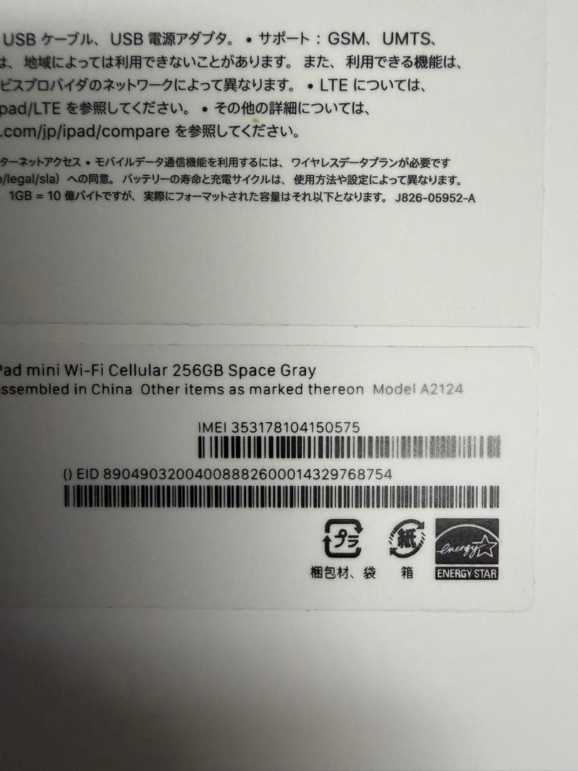 iPad mini 第5世代 256GB Cellular モデル ※ペン付き
