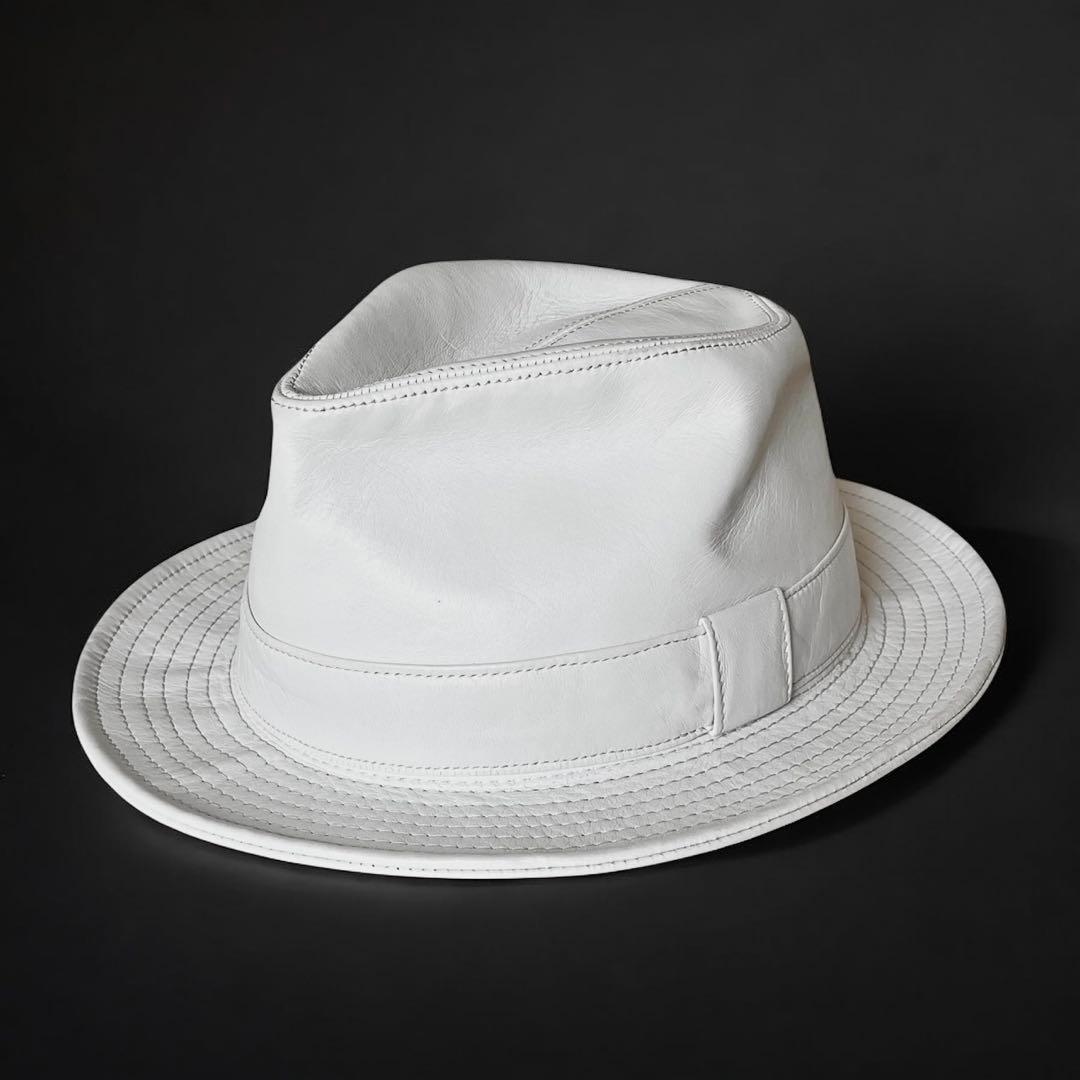 90s Y's for men × Borsalino レザー ハット ホワイト