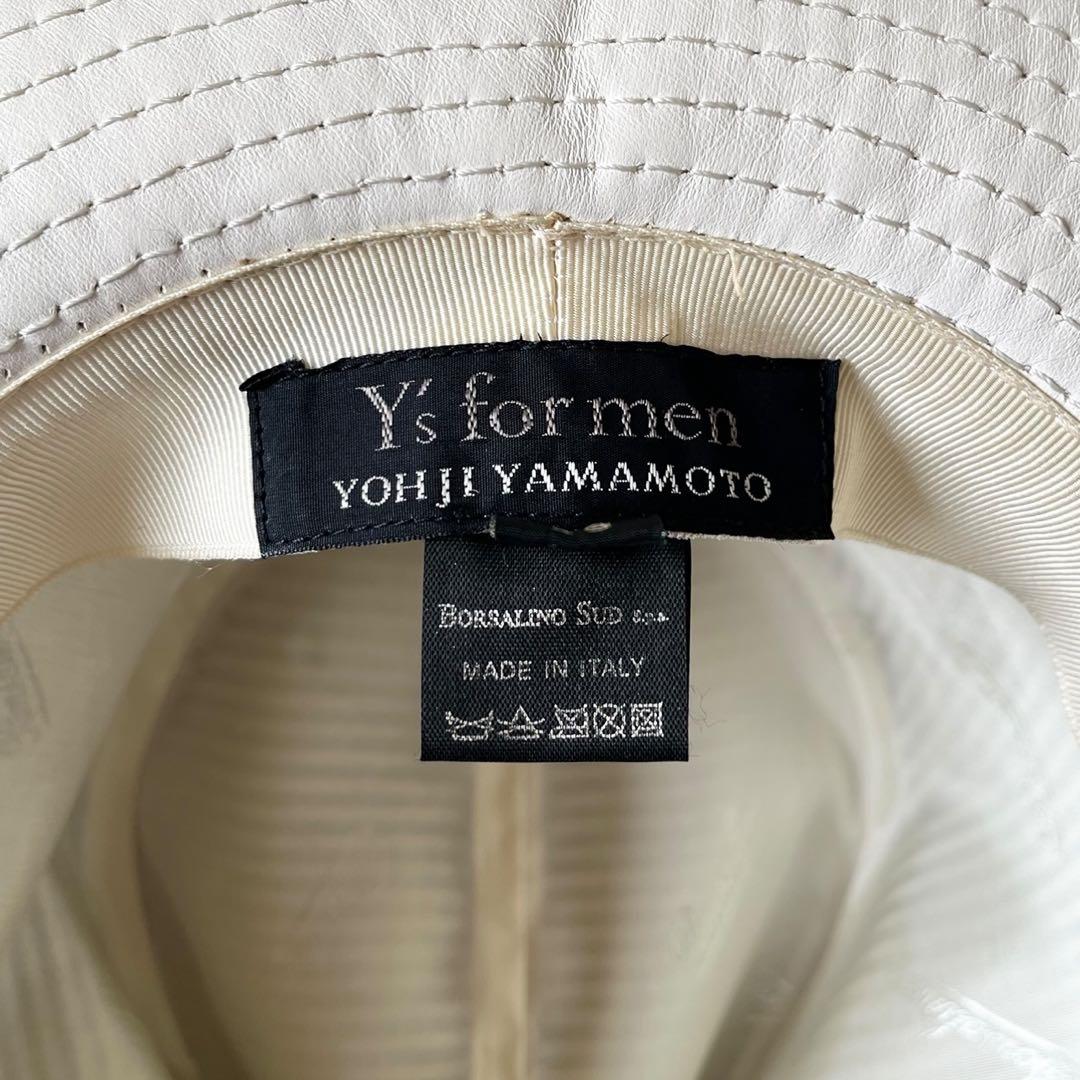 90s Y's for men × Borsalino レザー ハット ホワイト